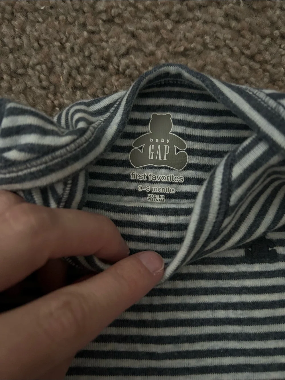 GAP Navy & White Striped Baby One-Piece Bodysuit